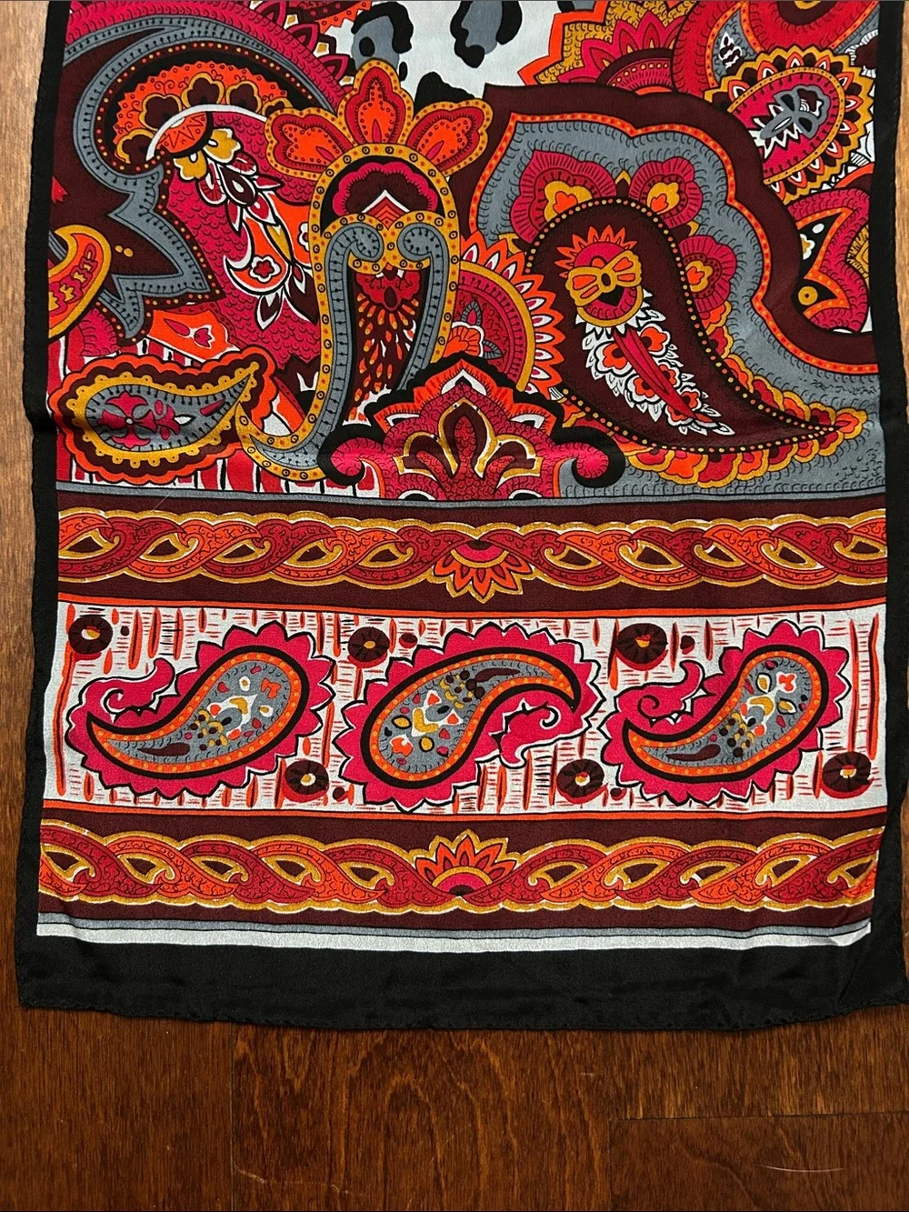 Morgan Taylor 100% Silk Paisley Print Scarf, Multicolored